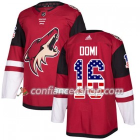 Adidas Maillot de Hockey Arizona Coyotes Max Domi 16 2017-2018 Rouge USA Flag Fashion Authentic - Homme
